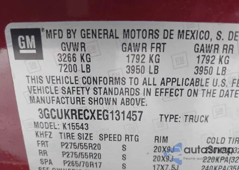 2014 Chevrolet Silverado 1500 1Lt z USA, uszkodzony, nr VIN 3GCUKRECXEG131457